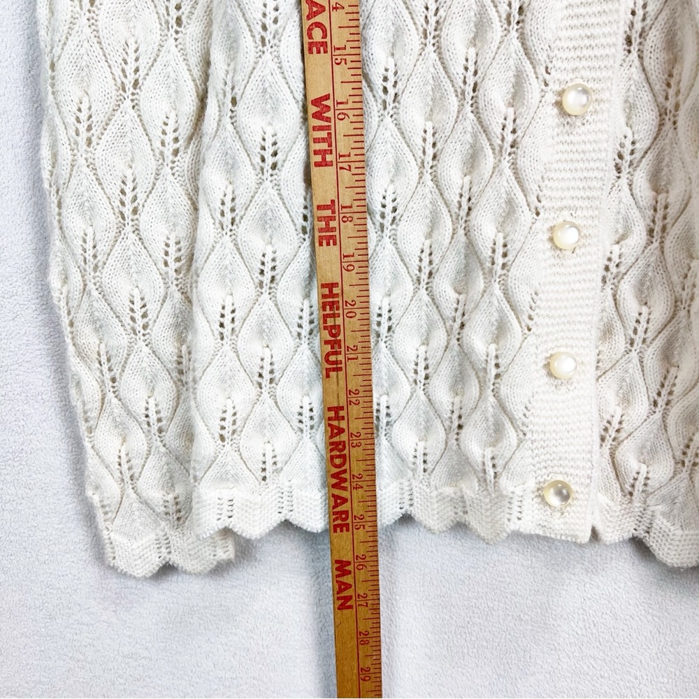 Vintage Cable Knit Cardigan Sweater‎ Size Medium Cottagecore Feminine Chunky - Picture 8 of 10